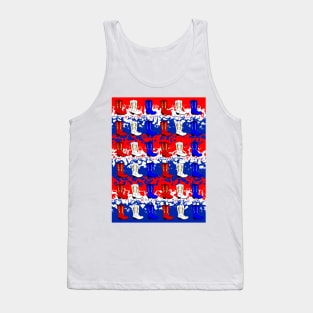 FOURTH Of July American Cowboy Red White And Blue Tank Top